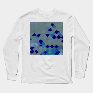 Blue Pigment Abstract Low Polygon Background Long Sleeve T-Shirt